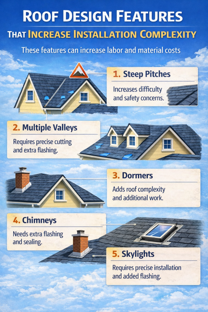 Common exterior roof inspection focus areas.